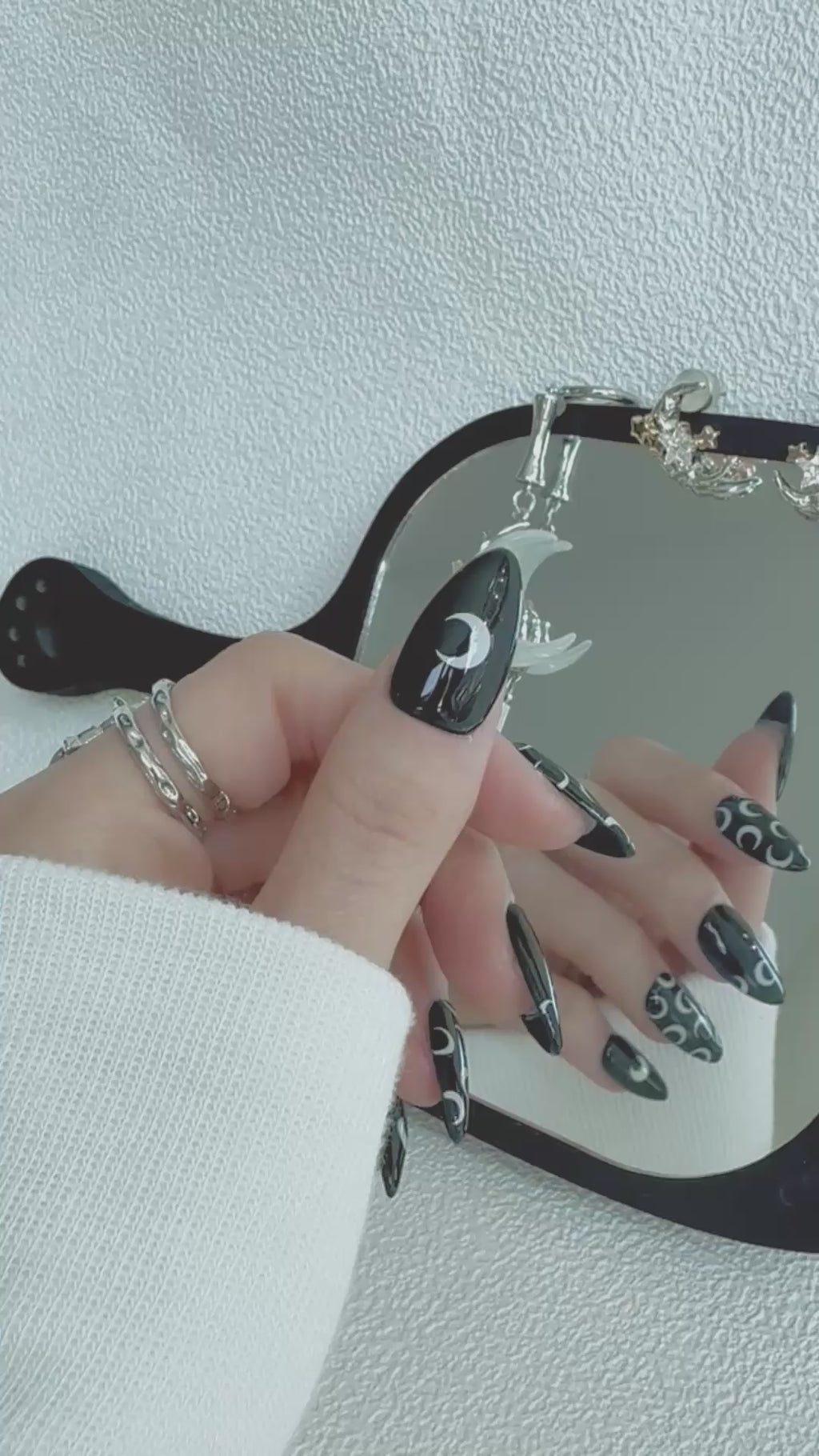 Moonlit Cosmos - DARK MOON RITUAL Nails | Galaxy Aura Press-Ons