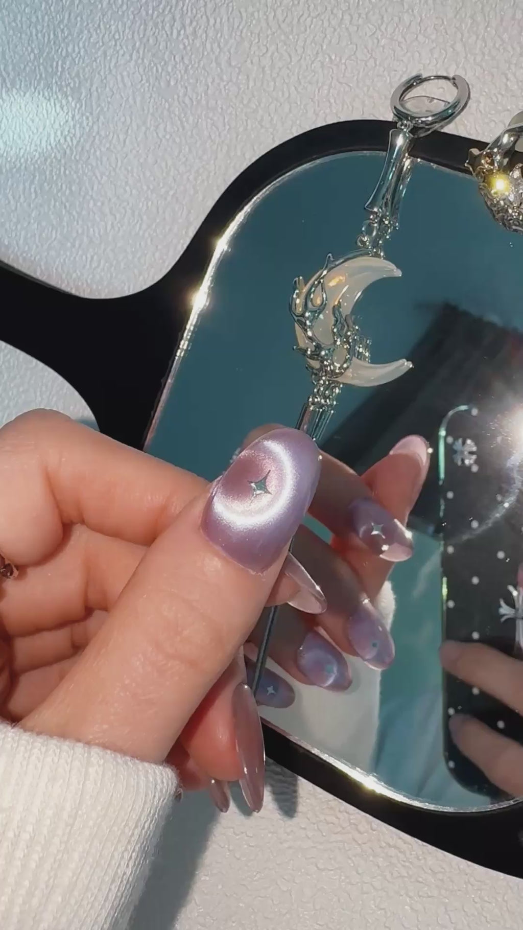 Moonlit Cosmos - TWILIGHT CONSTELLATION Nails | Galaxy Aura Press-Ons